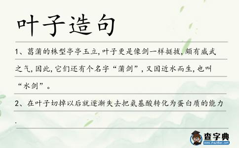 葉子造句