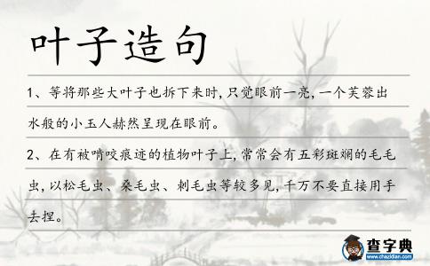 葉子造句