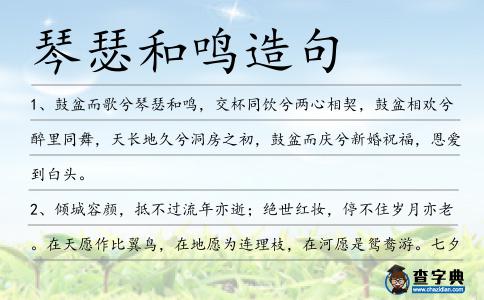 琴瑟和鳴造句