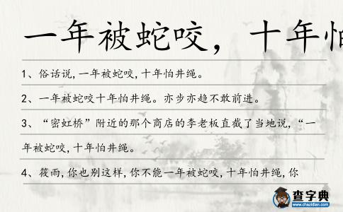 一年被蛇咬,十年怕井造句
