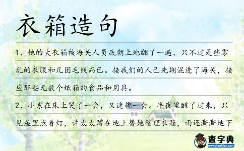 衣箱造句