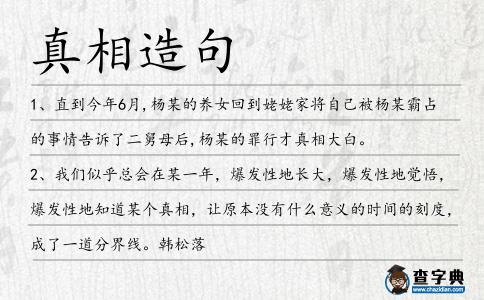 真相造句