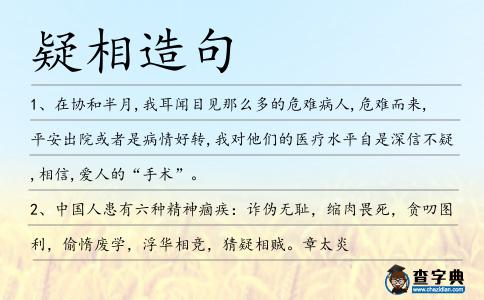 疑相造句