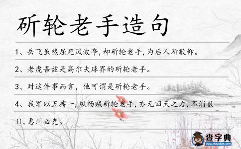 斫輪老手造句