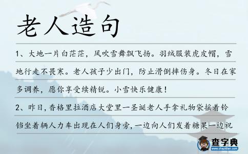 老人造句