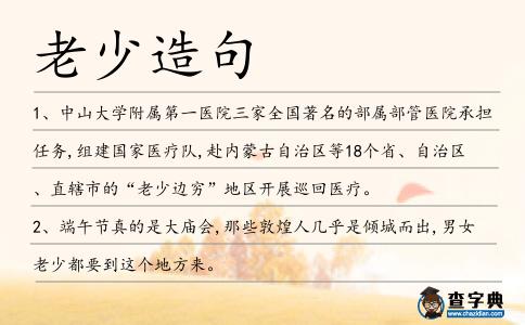 老少造句