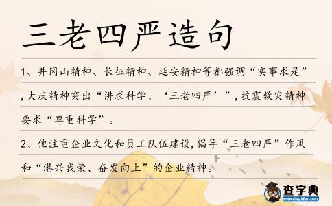 三老四嚴造句