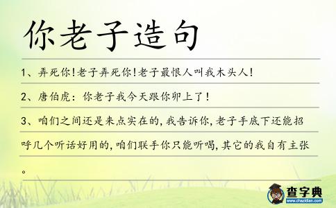 你老子造句