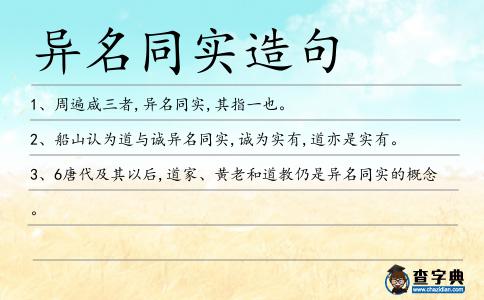 異名同實造句