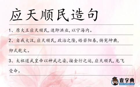 應天順民造句