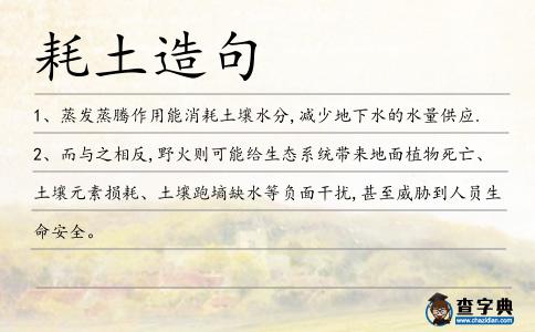 耗土造句