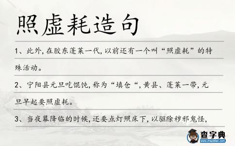 照虛耗造句