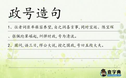 政號(hào)造句
