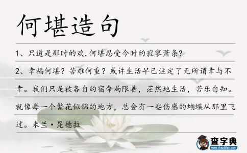 何堪造句