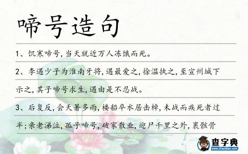啼號造句