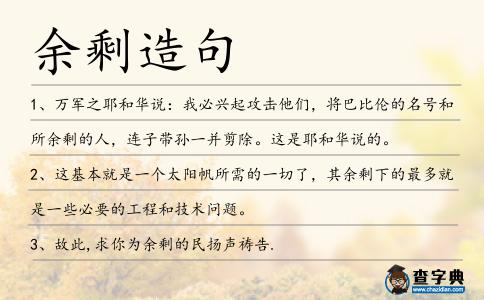 余剩造句