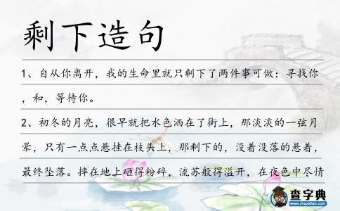 剩下造句