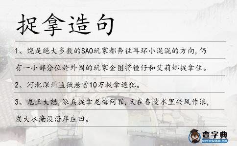 捉拿造句