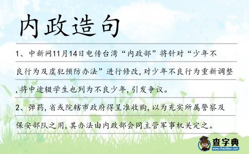 內政造句