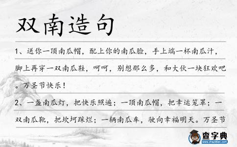 雙南造句