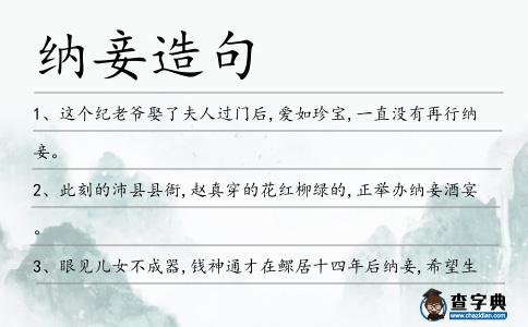 納妾造句