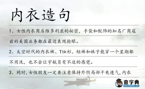 內(nèi)衣造句