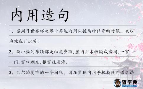內用造句