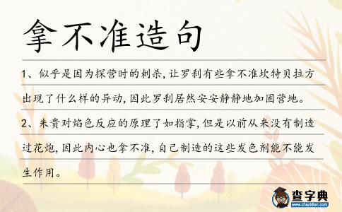 拿不準造句