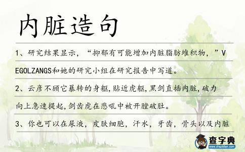 內臟造句