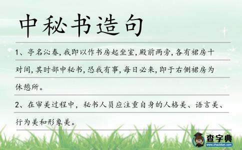 中秘書造句
