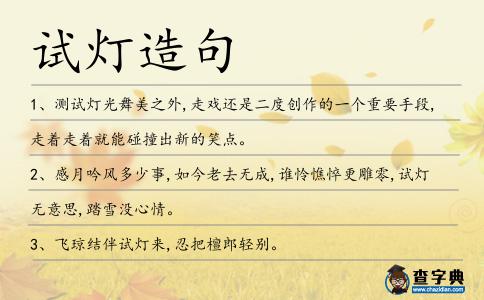 試燈造句