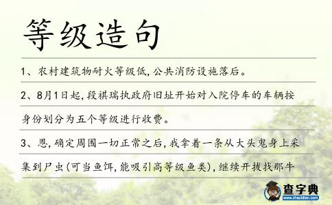 等級造句