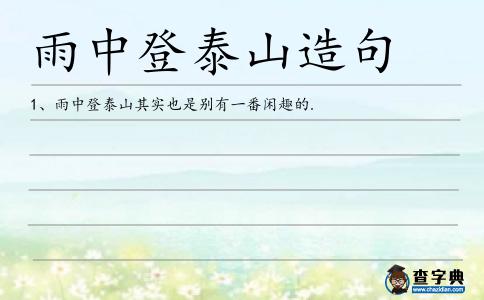 雨中登泰山造句