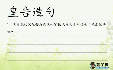 皇告造句