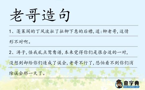 老哥造句