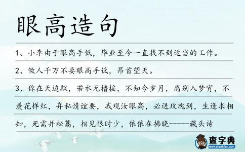 眼高造句