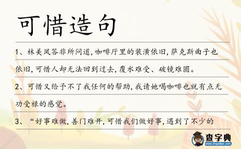 可惜造句