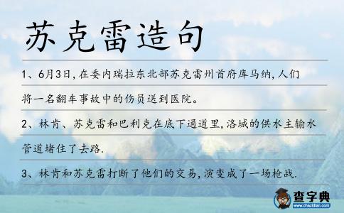 蘇克雷造句