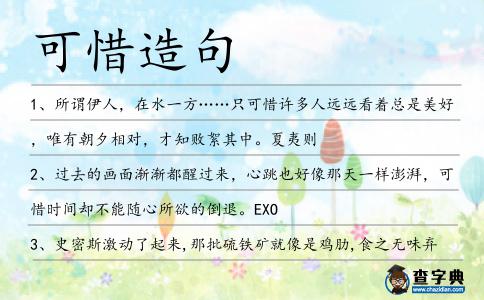 可惜造句