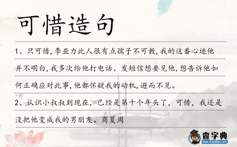 可惜造句