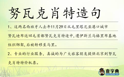 努瓦克肖特造句
