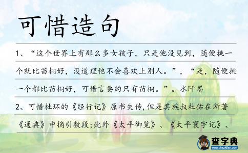 可惜造句