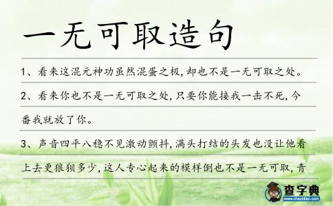 一無可取造句