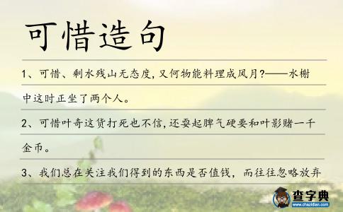 可惜造句