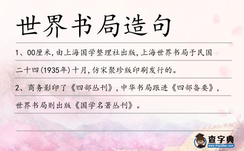 世界書局造句