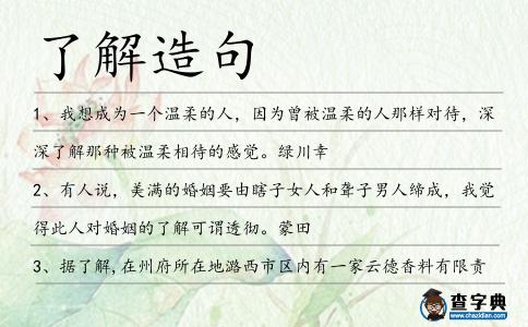 了解造句