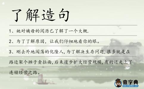了解造句