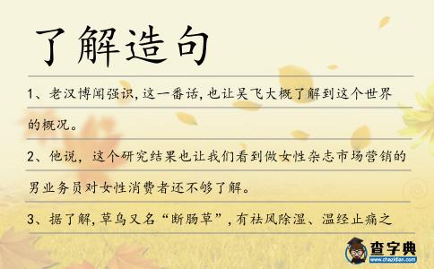 了解造句