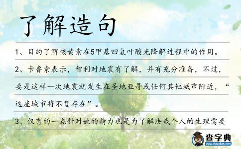 了解造句