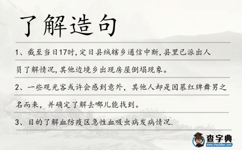 了解造句